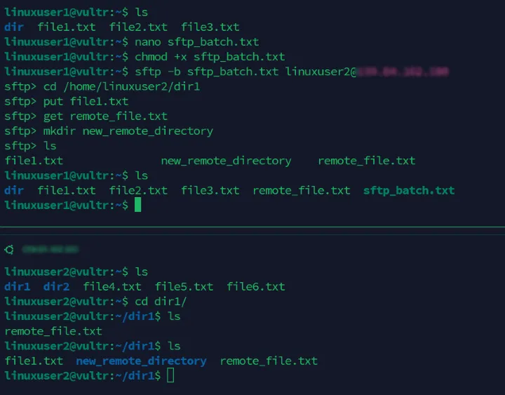 batch mode in sftp