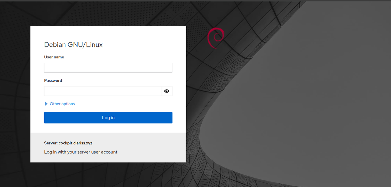 The Cockpit Login page