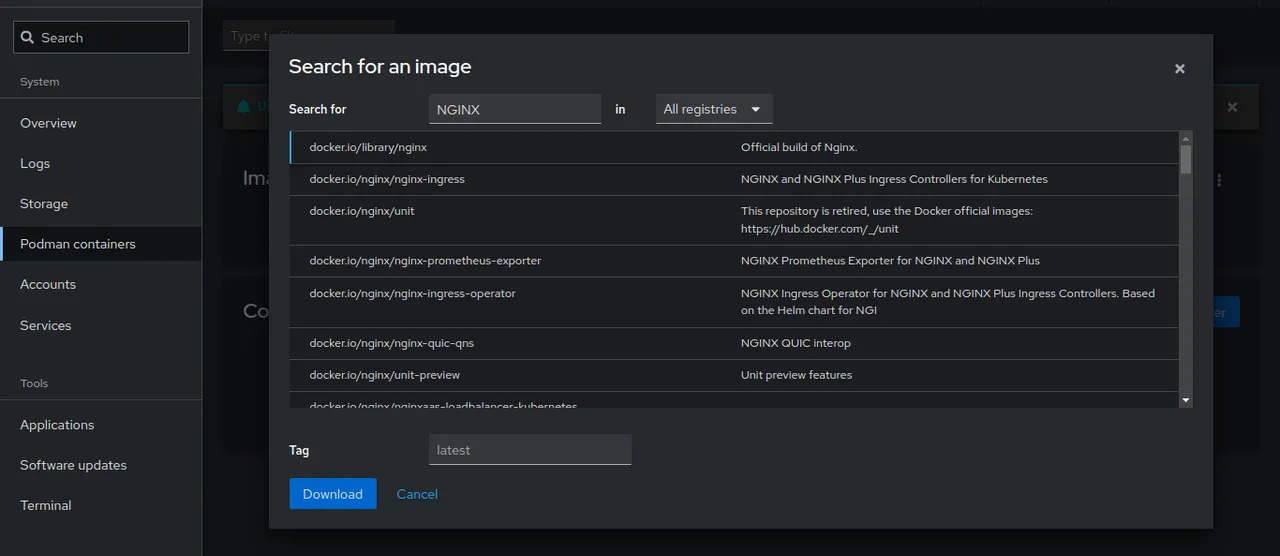 Image selection in Podman