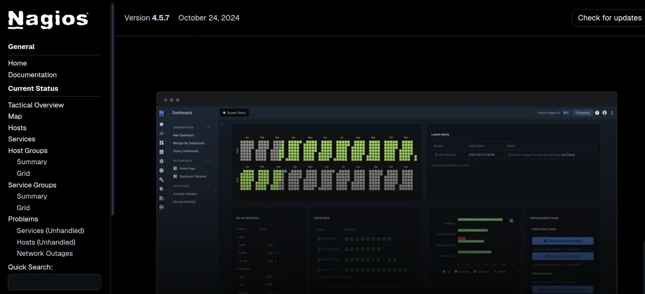Access The Main Nagios Web Dashboard Interface