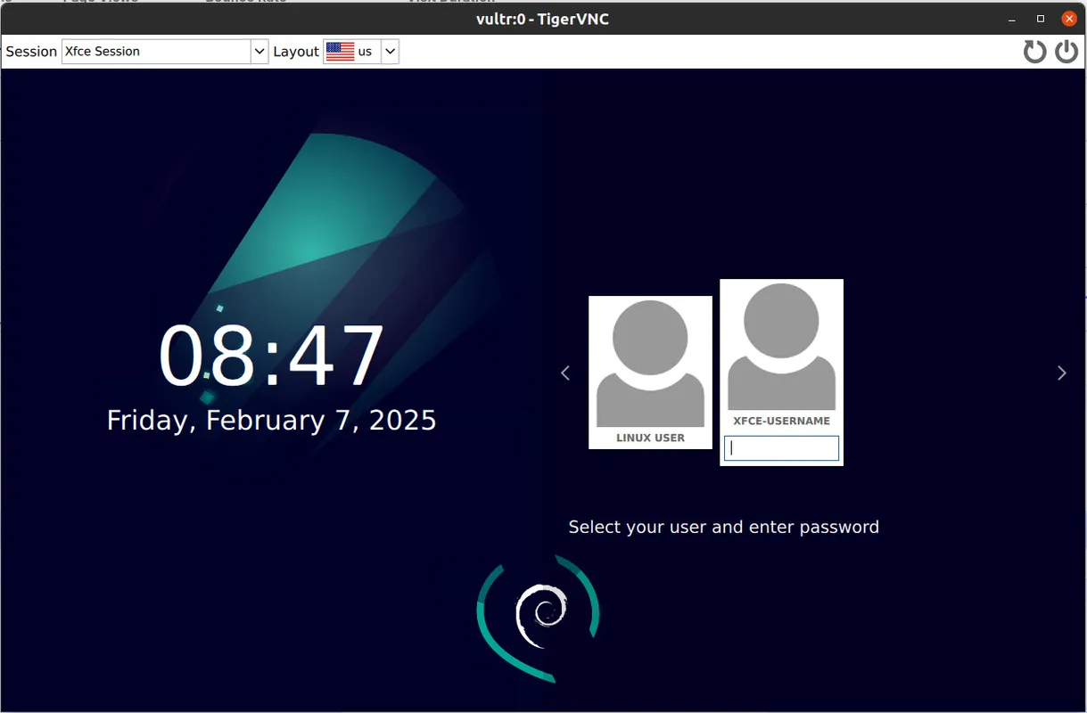 TigerVNC Login