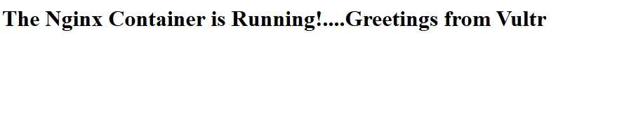Nginx page with a custom Greetings from Vultr message