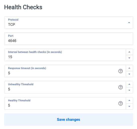 Load Balancer Health Check Configuration
