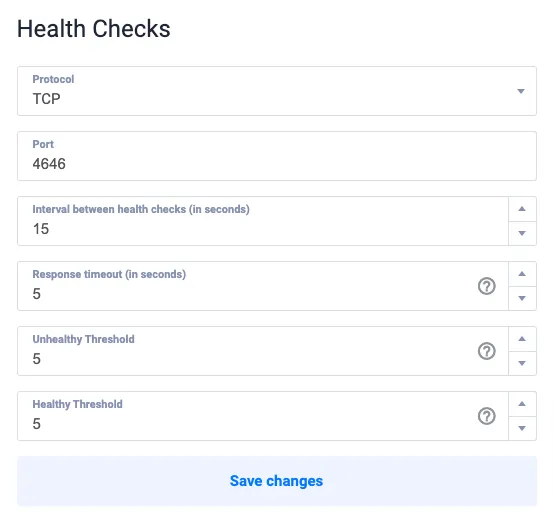 Load Balancer Health Check Configuration
