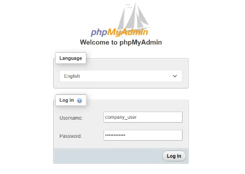 phpMyAdmin Login Page on Ubuntu 24.04