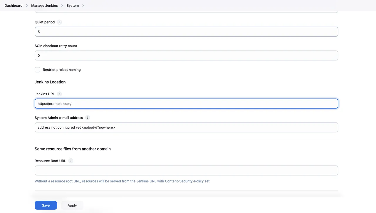 Change the Jenkins URL