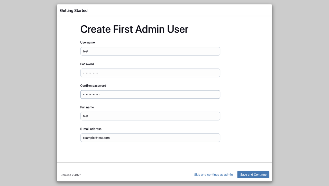 Create First Admin User