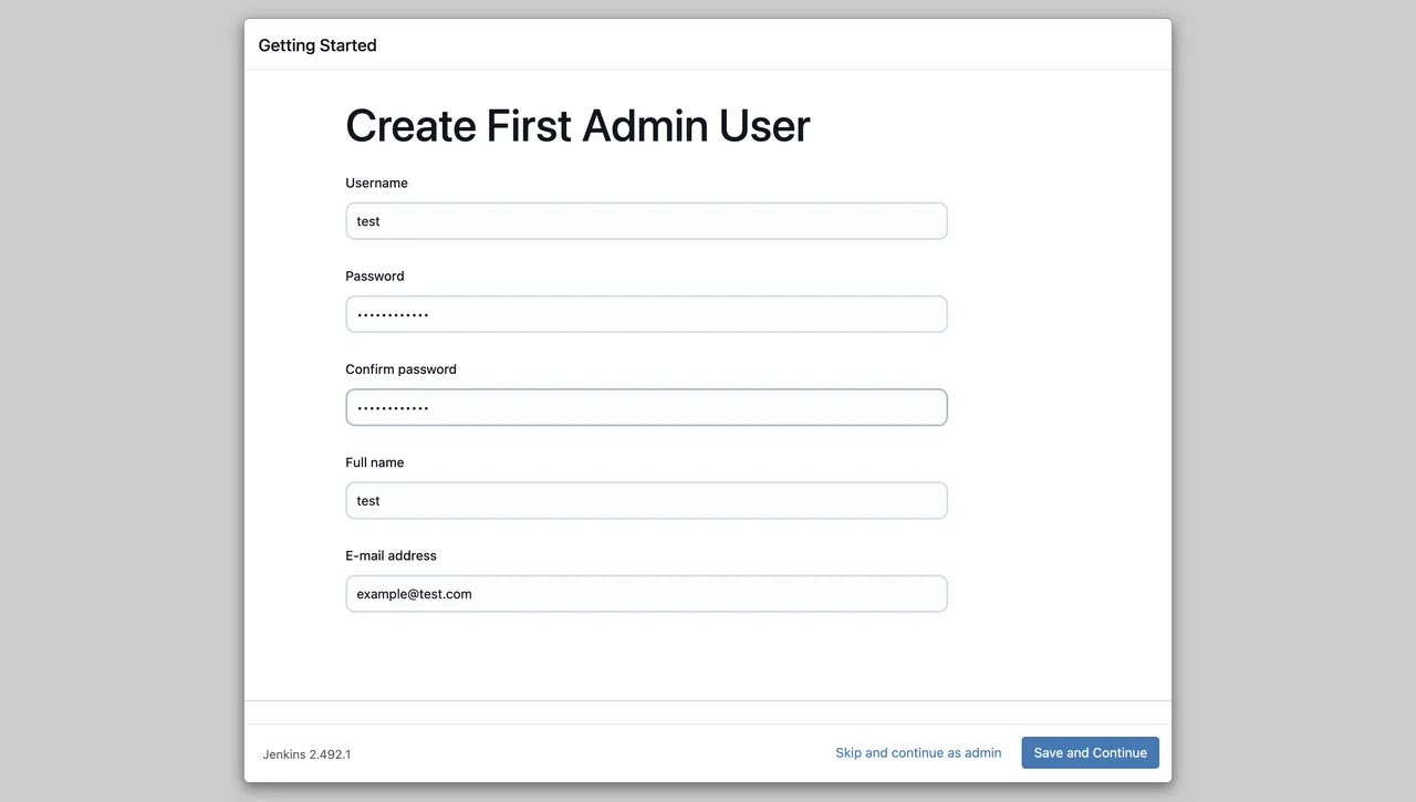Create First Admin User