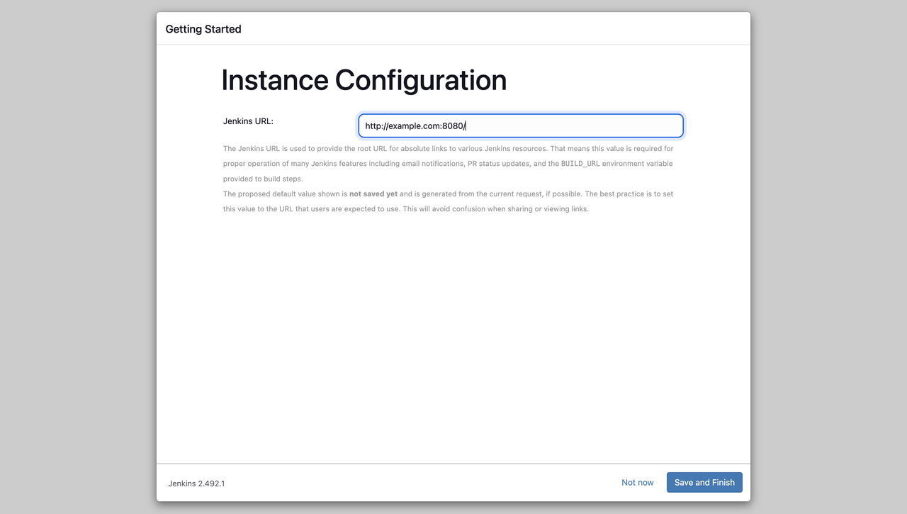 Confirm the Jenkins URL