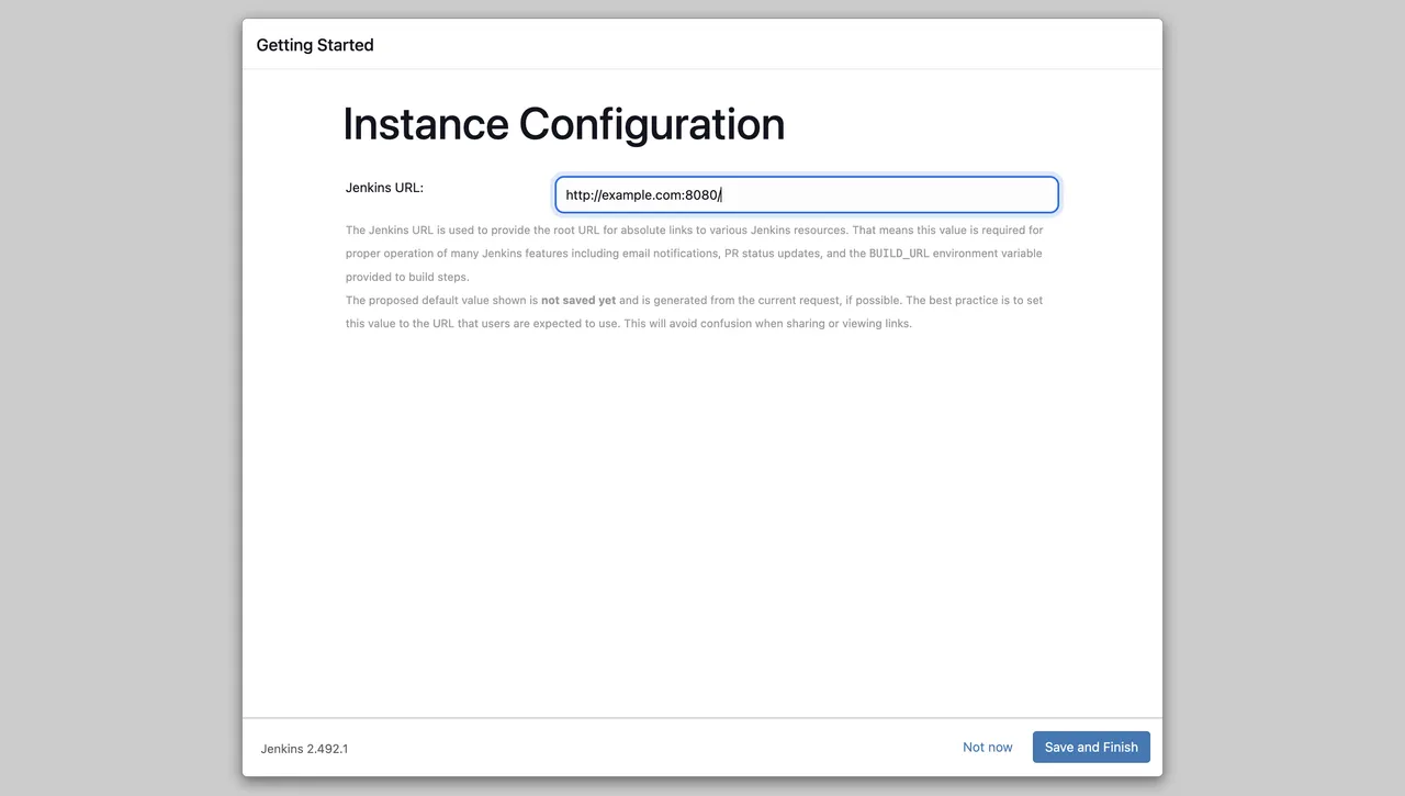 Confirm the Jenkins URL