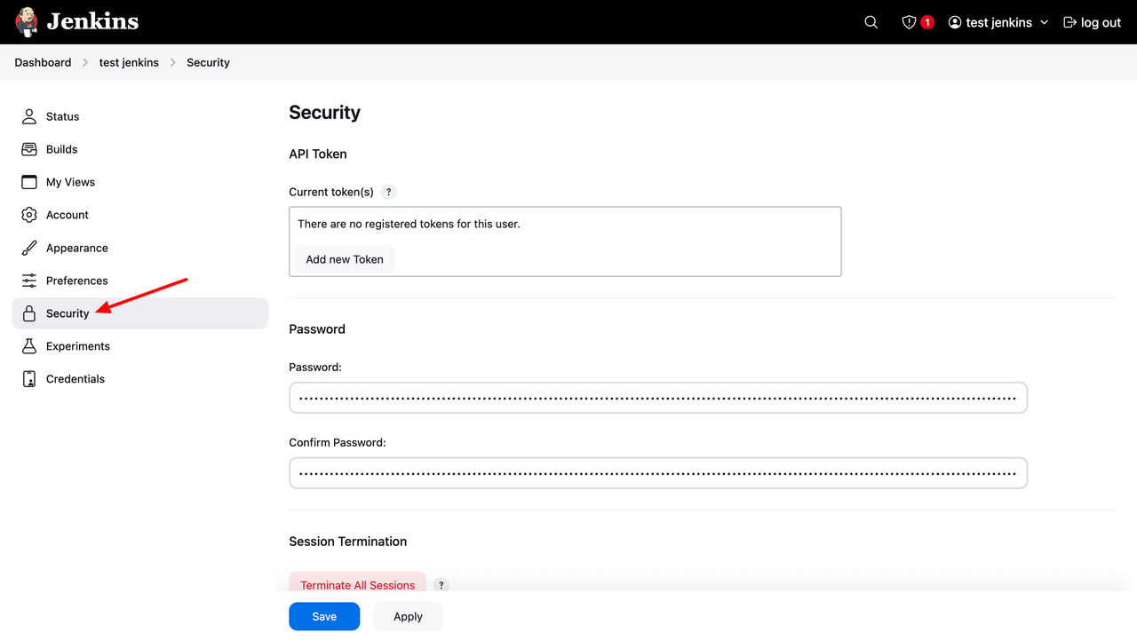 Access Security Tab