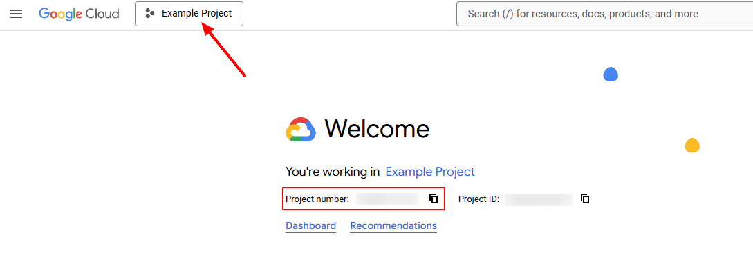 View the Google Cloud Project number