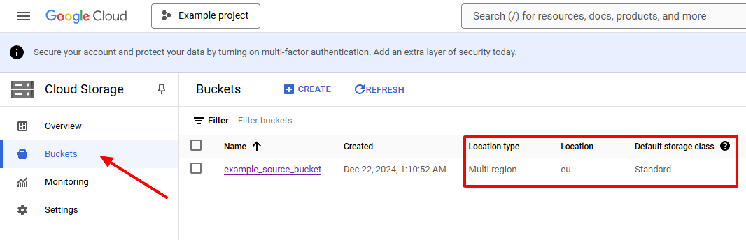 View the Bucket Properties