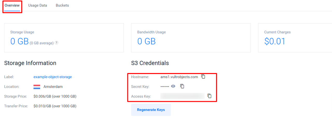 Add a New Vultr Object Storage Bucket using the Vultr Customer Portal