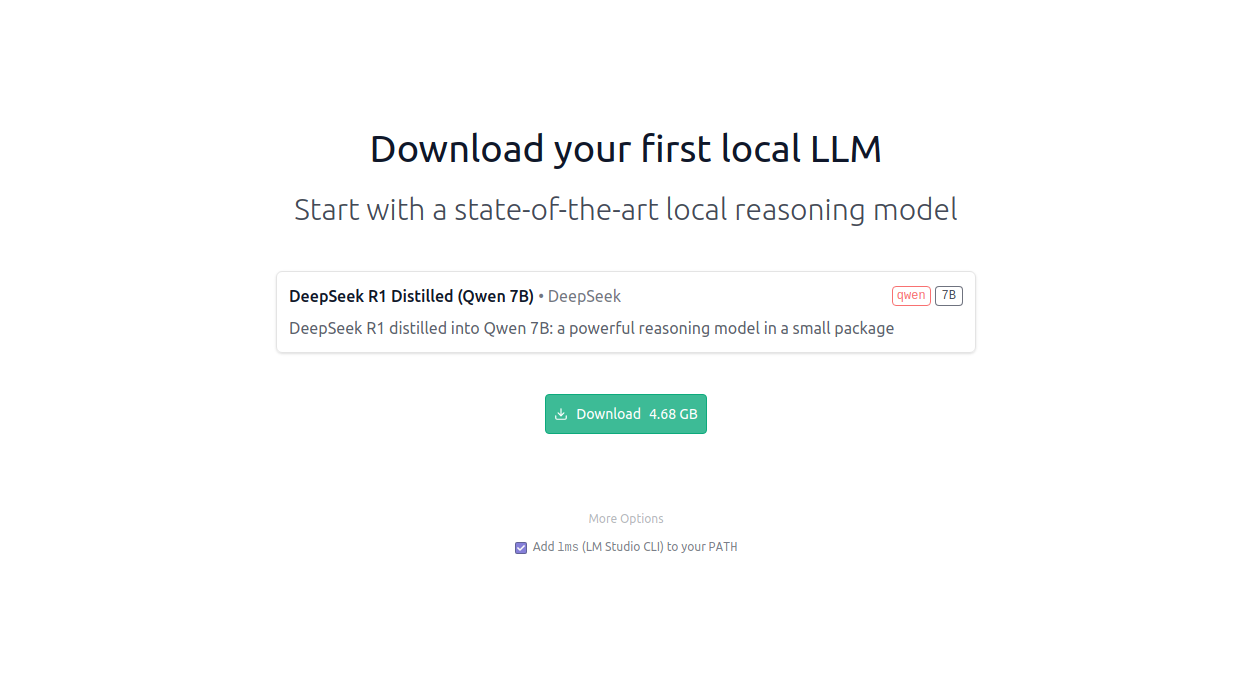 Set up LM Studio LLM Page