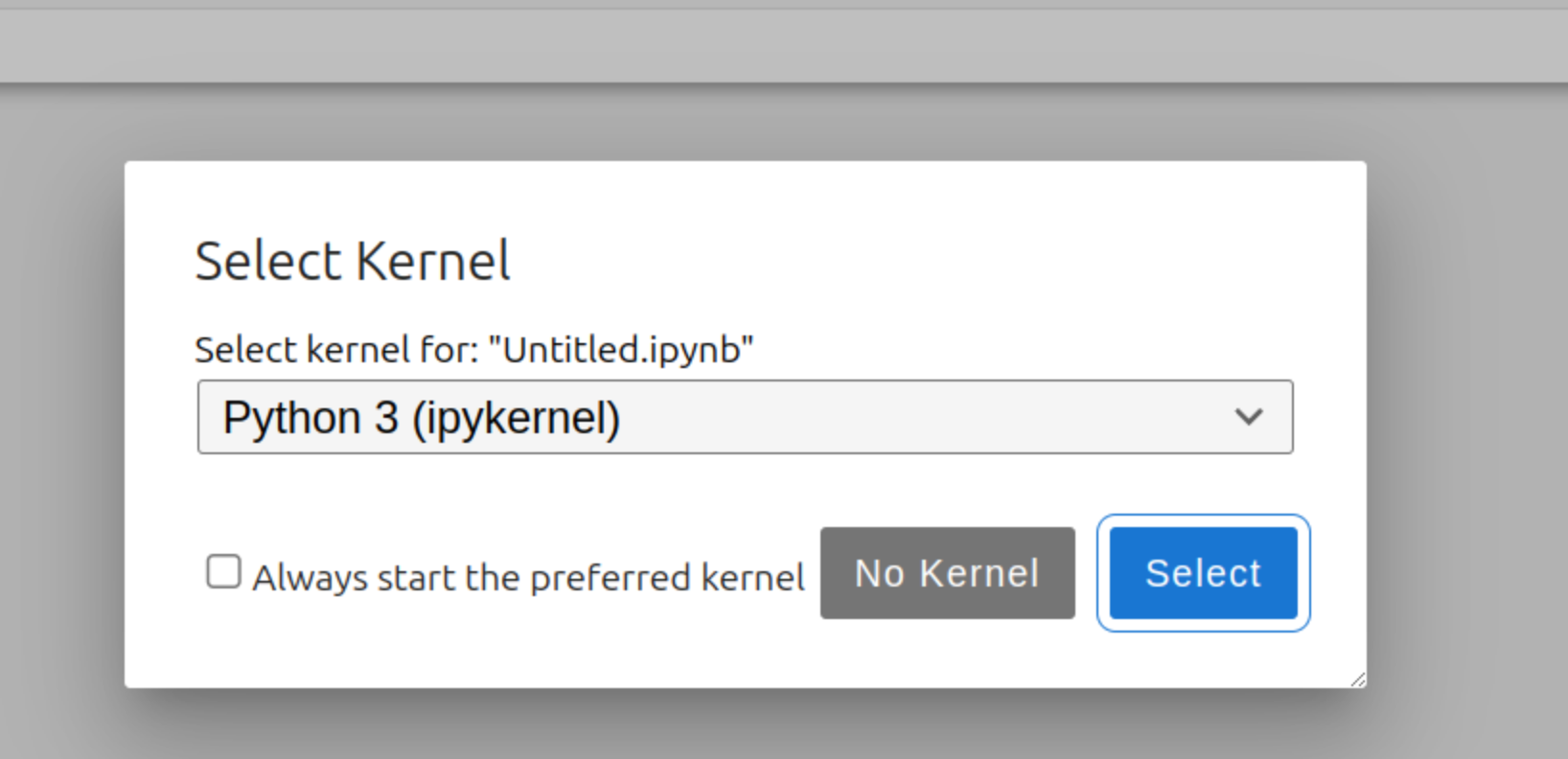 Choose the Python kernel