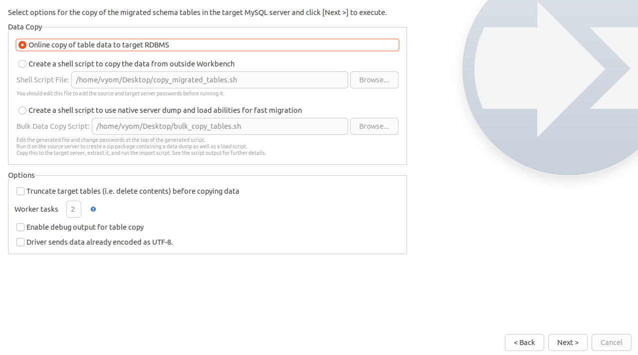 Setup data transfer