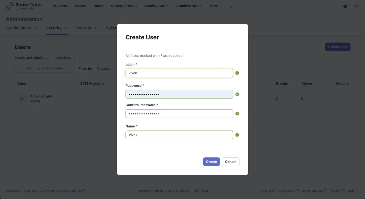 Create new user