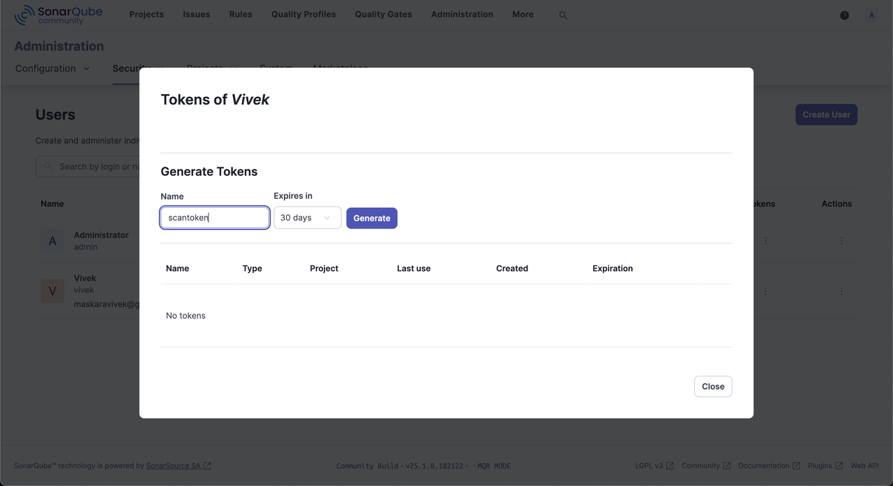 Generate new token