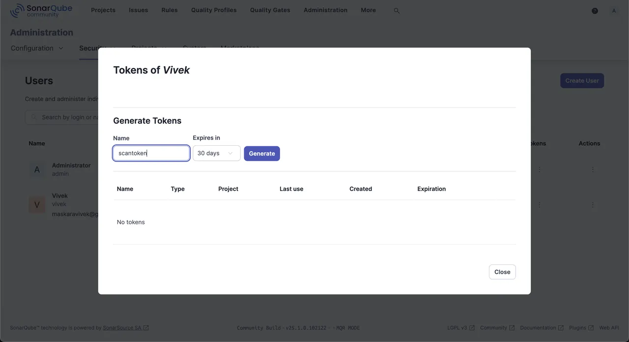 Generate new token