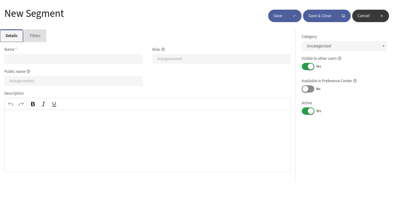 Create contact segment