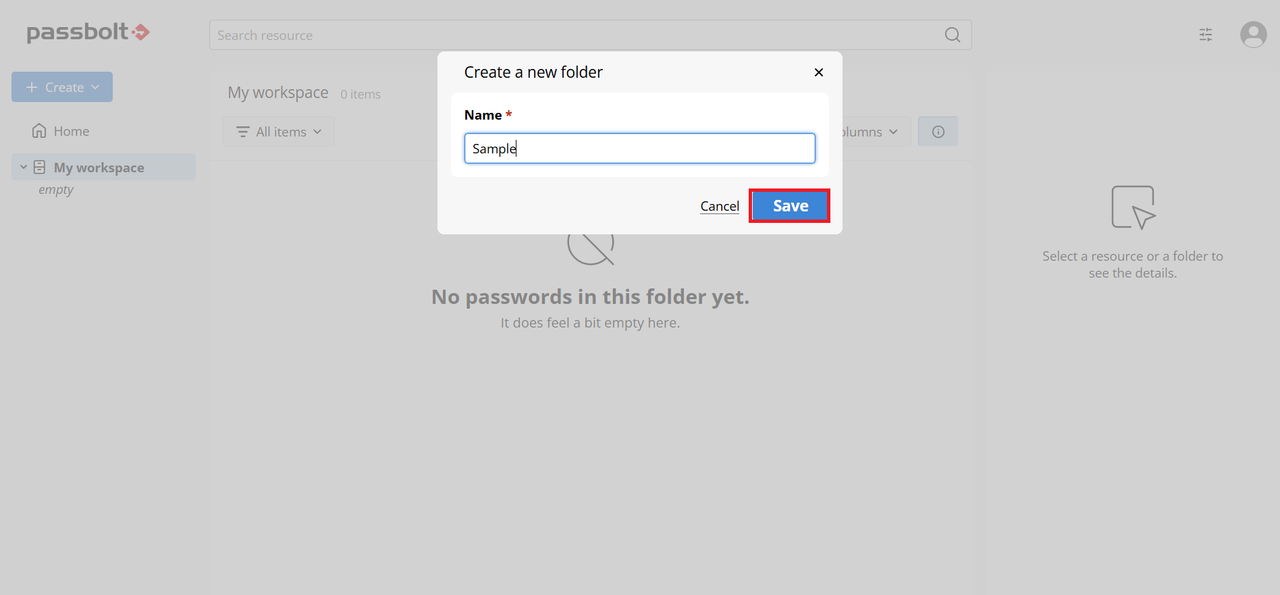 Passbolt Name Folder