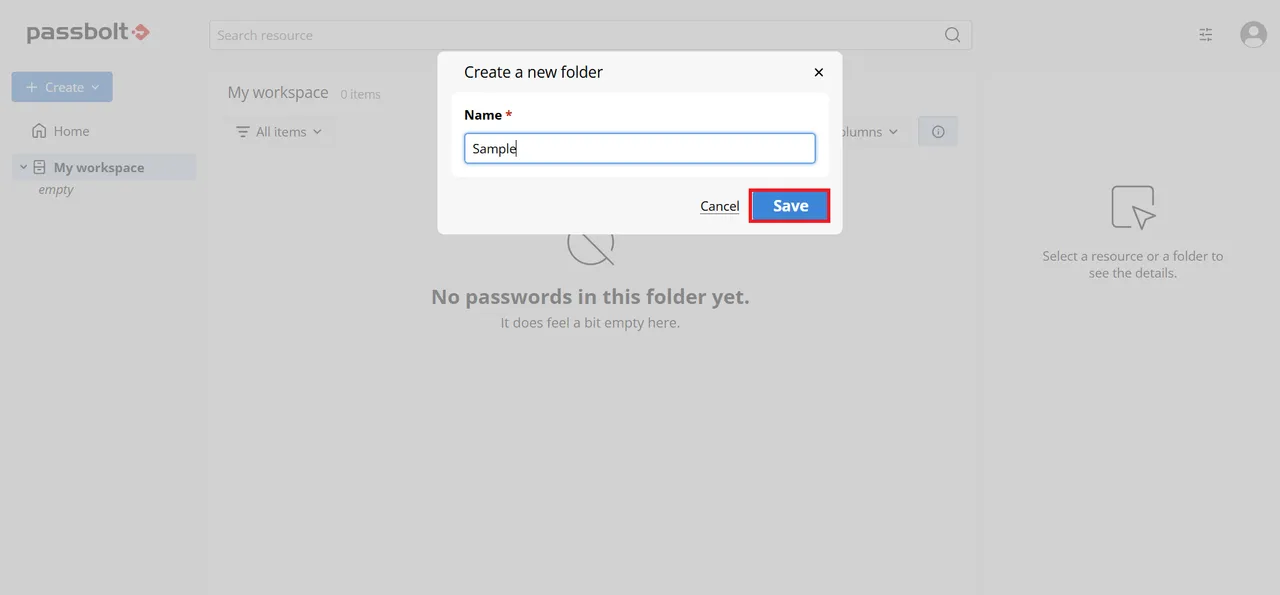 Passbolt Name Folder