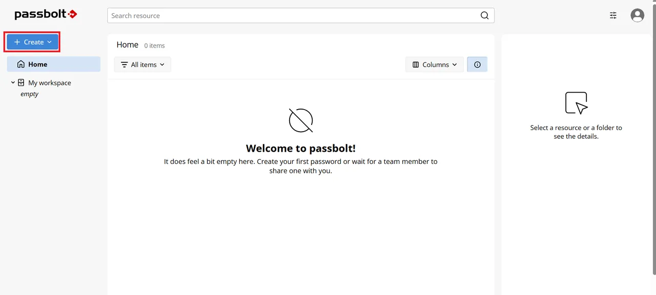 Passbolt Create Entry