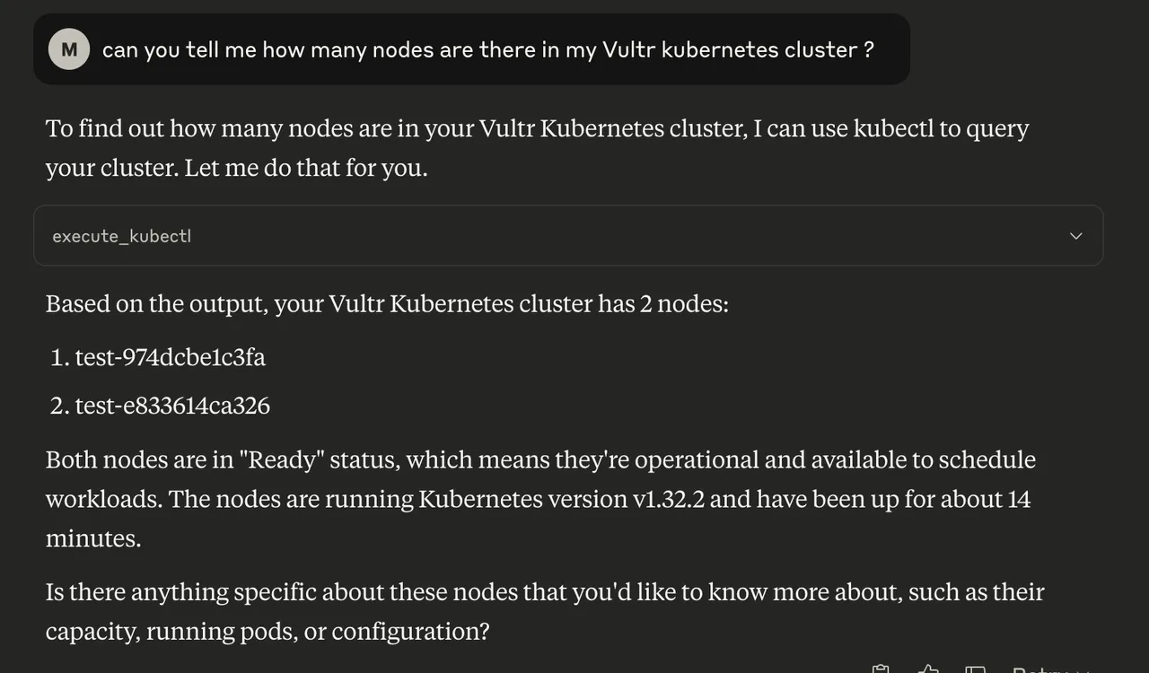 K8s cluster info