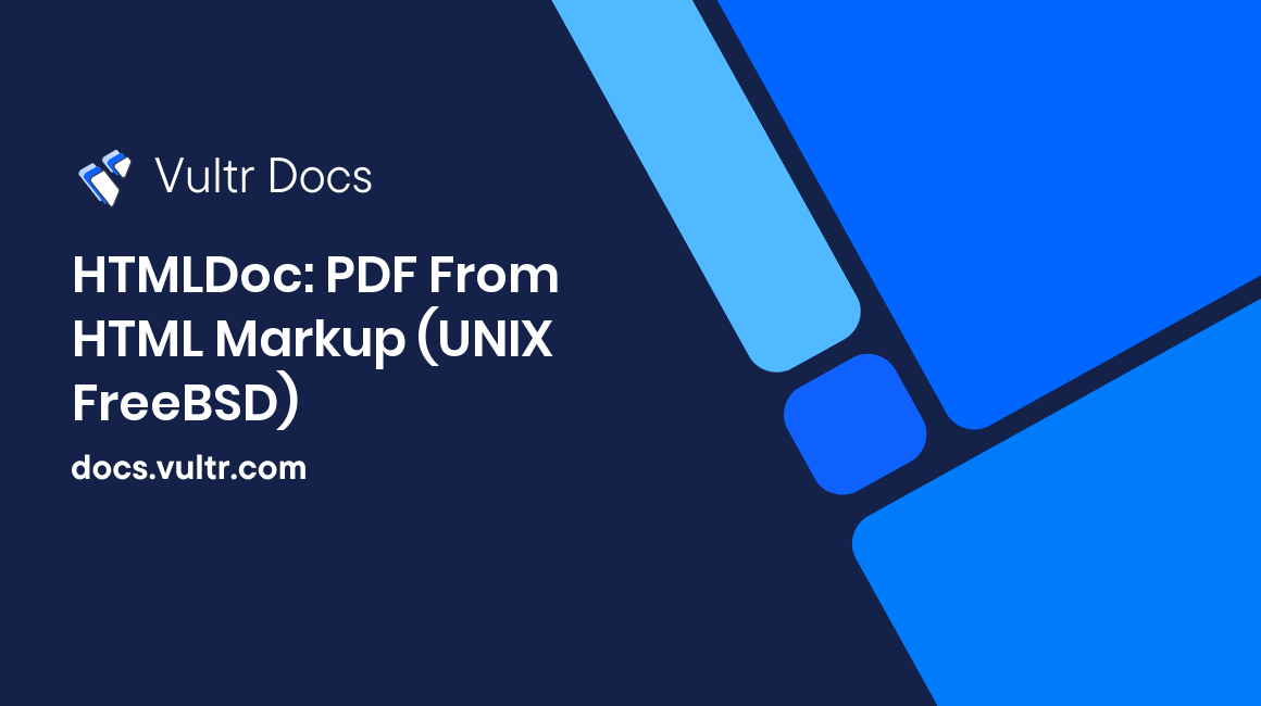 HTMLDoc: PDF From HTML Markup (UNIX FreeBSD) header image