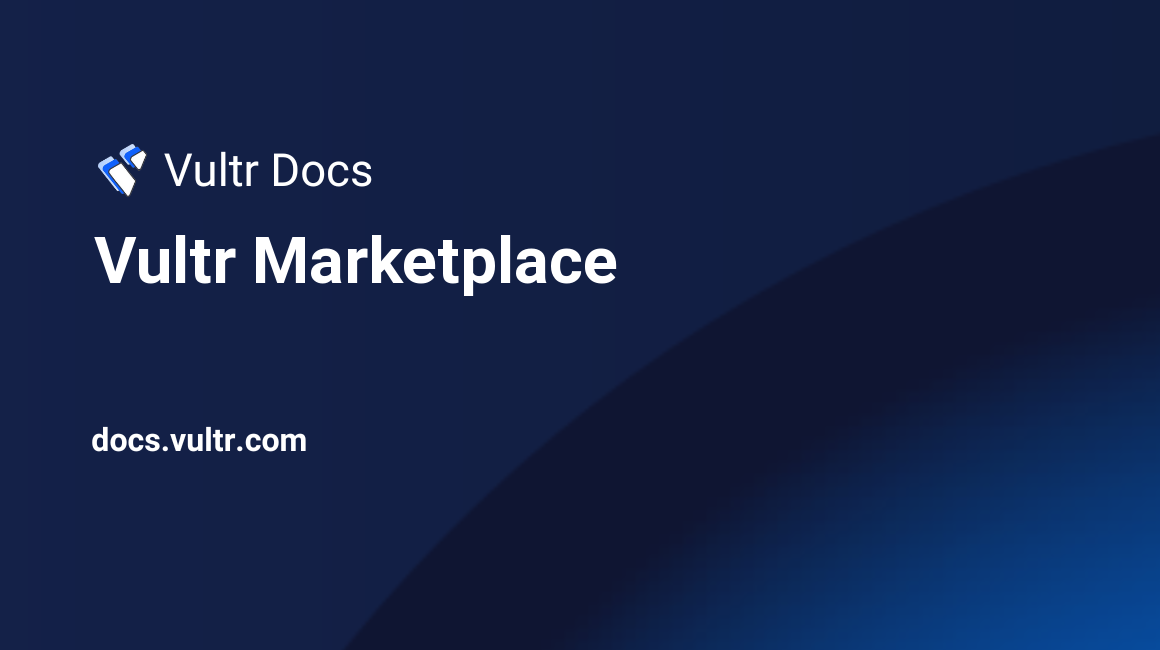 Vultr Marketplace header image