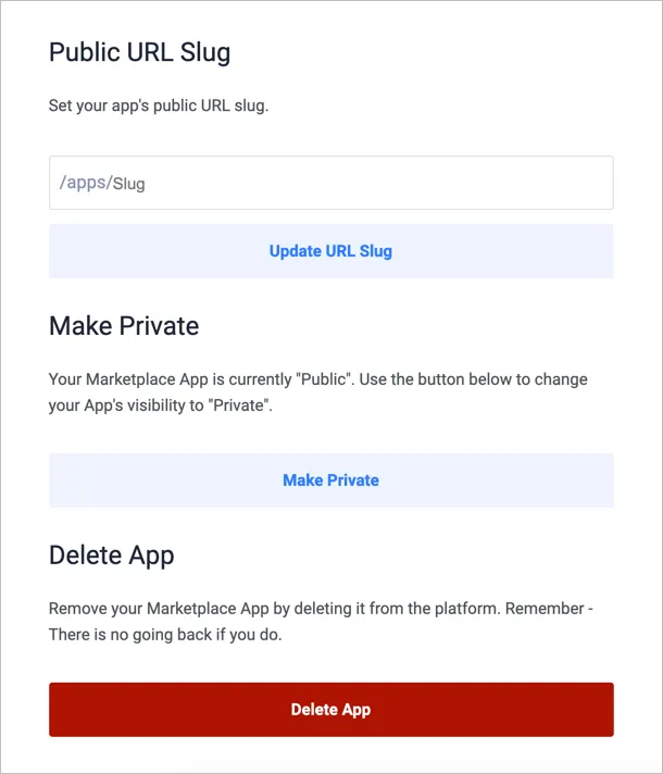 Screenshot of Settings tab