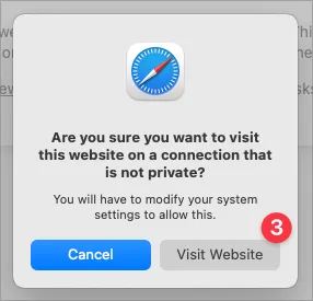 Screenshot of Safari Step 3