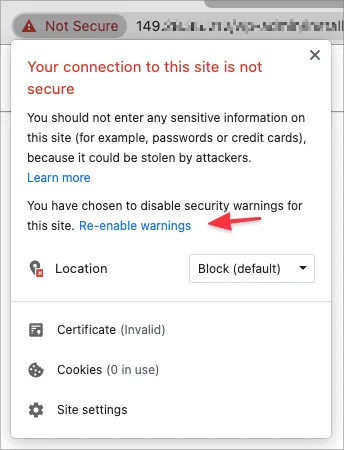 Screenshot of Chrome Reset Step