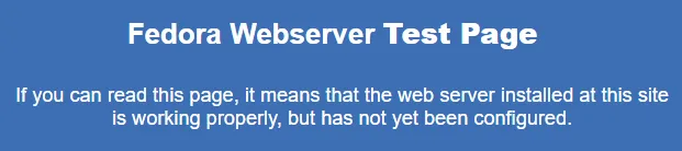 Fedora Web Server Test Page