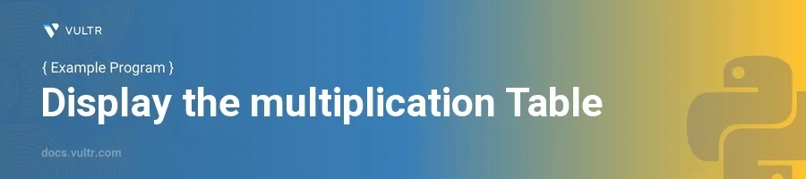 Display the multiplication table header image