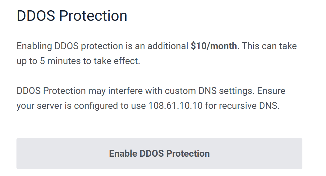 Enable DDoS Protection