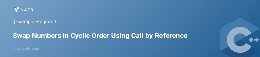 Swap numbers in cyclic order using call by reference header image