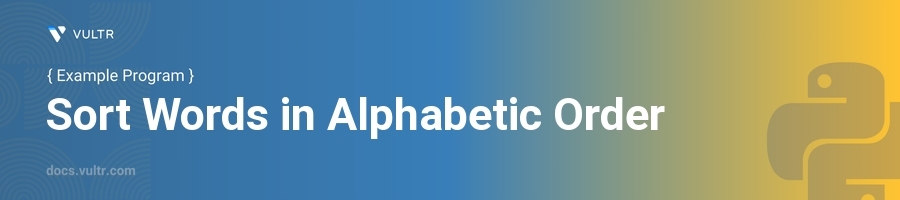 Sort words in alphabetic order header image