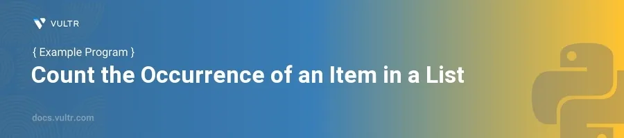 Count the occurrence of an item in a list header image