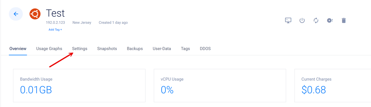 Access the instance settings