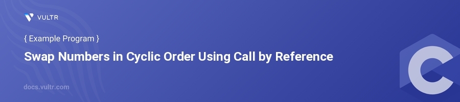 Swap numbers in cyclic order using call by reference header image