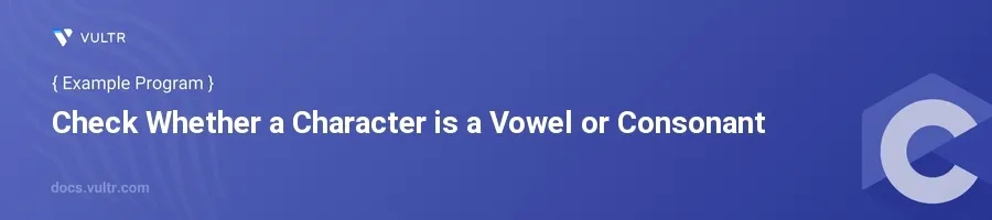Check whether a character is a vowel or consonant header image
