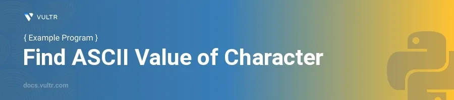 Find ascii value of character header image