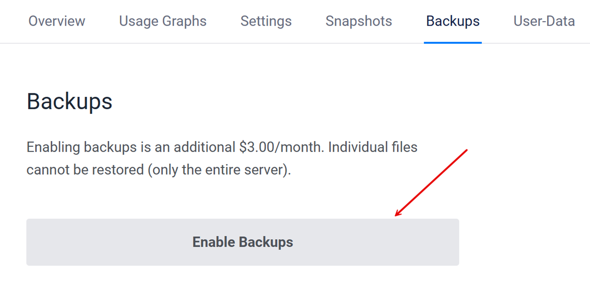 Enable Backups