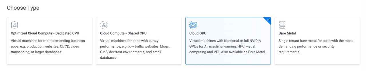 Select Cloud GPU