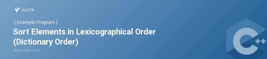 Sort elements in lexicographical order (dictionary order) header image