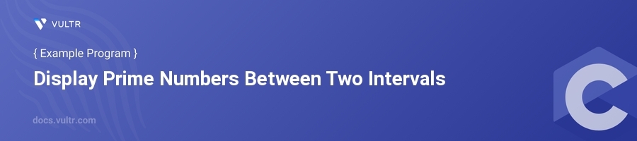 Display prime numbers between two intervals header image