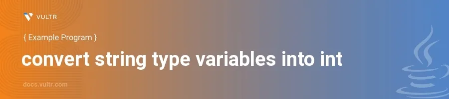 Convert string type variables into int header image