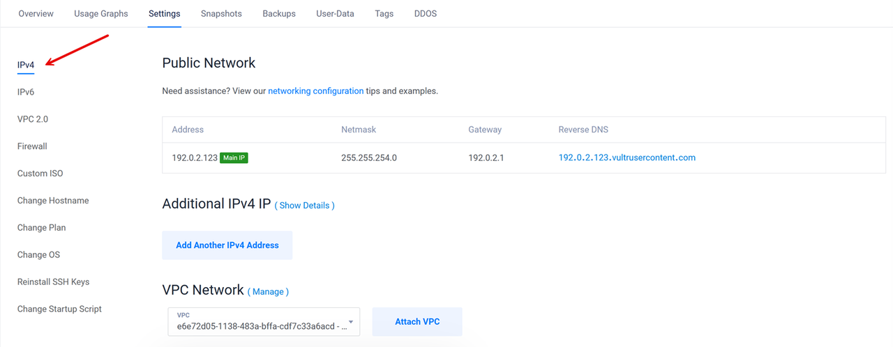 Access IPV4 Settings